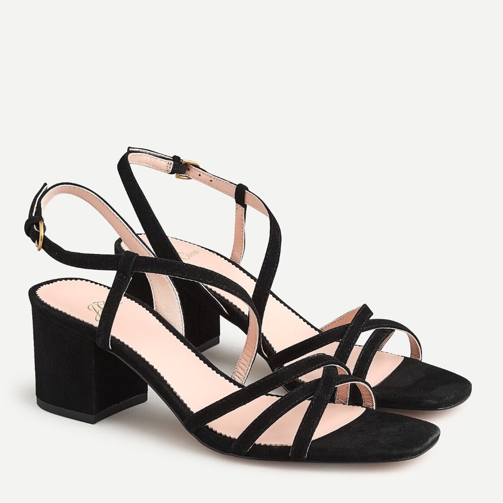 NEW J.Crew WOMEN'S Odette strappy sandals in suede Size: 7H MEDIUM AN890 BK BE